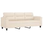 vidaXL 3-sitssoffa Beige 180 cm mikrofibertyg 359572