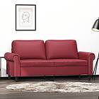vidaXL 2-sitssoffa vinröd 140 cm fuskläder 359507