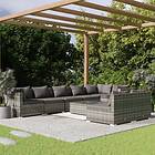 vidaXL Loungegrupp för trädgården med dynor 9 delar grå konstrotting 3102413