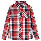 vidaXL Flanellskjorta för barn röd och marinblå 116 13171