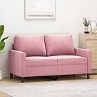 vidaXL Soffa 2-sits rosa 120 cm sammet 359192