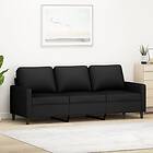 vidaXL 3-sæderssoffa svart 180 cm sammet 359214
