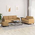 vidaXL Soffgrupp 3 delar brun sammet 3202031