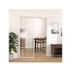 vidaXL Skjutdörr frostat ESG-glas och aluminium 76x205 cm vit 151681