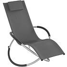 TecTake Deckchair Paulina, ergonomisk, hopfällbar, 150kg belastning grå
