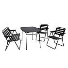 Varax Matgrupp Retro 403 med Bänk set bord 2st 305 stolar 302 bänk, grå/svart 4403-9003