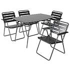 Varax Matgrupp Retro 403 set bord 4st 305 stolar, grå/svart 4403-9004