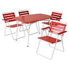 Varax Matgrupp Retro 403 set bord 4st 305 stolar, vit/röd 4403-1004