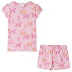 vidaXL Barnpyjamas med korta ärmar ljusrosa 92 10439