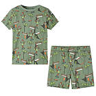 vidaXL Pyjamas med korta ärmar för barn ljus khaki 128 12512