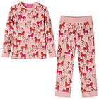 vidaXL Pyjamas med långa ärmar för barn ljusrosa 128 13757