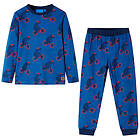 vidaXL Pyjamas med långa ärmar för barn petrolblå 104 13360