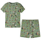 vidaXL Pyjamas med korta ärmar för barn ljus khaki 116 12511