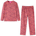 vidaXL Pyjamas med långa ärmar för barn gammelrosa 128 13762