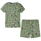 vidaXL Pyjamas med korta ärmar för barn ljus khaki 104 12510