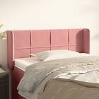 vidaXL Sänggavel med kanter rosa 83x16x78/88 cm sammet 3118803