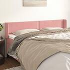 vidaXL Sänggavel med kanter rosa 203x16x78/88 cm sammet 3118699