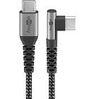 Goobay USB-C™ to USB-A Textile Cable with Metal Plugs (Space Grey/Silver), 90°, 1 m