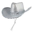 Silver Cowboyhatt med Paljetter One size