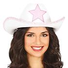 Fiestas Guirca Vit Cowboyhatt med Rosa Stjärna One size