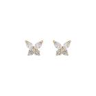 Snö Of Sweden Meya Butterfly Small Earring Gold/Clear Onesize