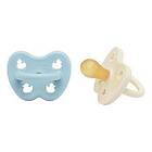 Hevea Napp, 0-3 mån, Rund, Newborn, Baby Blue & Milky White 2 st