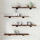 vidaXL Vägghyllor 4 st rökfärgad ek 60x10x1,5 cm konstruerat trä 838225