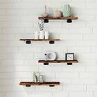 vidaXL Vägghyllor 4 st rökfärgad ek 40x10x1,5 cm konstruerat trä 838195