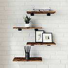 vidaXL Vägghyllor 4 st rökfärgad ek 40x20x1,5 cm konstruerat trä 838201