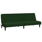 vidaXL Bäddsoffa 2-sits mörkgrön sammet 375843