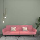 vidaXL Bäddsoffa 2-sits rosa sammet 375861