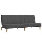 vidaXL Bäddsoffa 2-sits mörkgrå tyg 375866