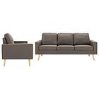 vidaXL Soffgrupp 2 delar tyg taupe 3056642