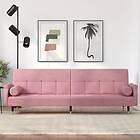 vidaXL Bäddsoffa med dynor rosa sammet 351860