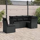 vidaXL Loungegrupp för trädgården med dynor 5 delar svart konstrotting 3249474