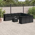 vidaXL Loungegrupp med dynor 12 delar svart konstrotting 3250254