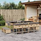 vidaXL Matgrupp för trädgården med dynor 13delar mixbeige konstrotting 3211344