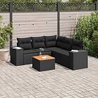 vidaXL Loungegrupp med dynor 6 delar svart konstrotting 3225439