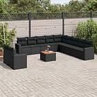 vidaXL Loungegrupp med dynor 12 delar svart konstrotting 3224200