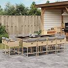 vidaXL Matgrupp för trädgården med dynor 13delar mixbeige konstrotting 3211404