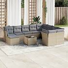 vidaXL Loungegrupp för trädgården m. dynor 11 delar beige konstrotting 3250438