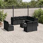 vidaXL Loungegrupp med dynor 12 delar svart konstrotting 3249664