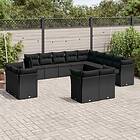 vidaXL Loungegrupp för trädgården m dynor 13 delar svart konstrotting 3250384