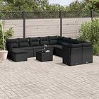 vidaXL Loungegrupp med dynor 12 delar svart konstrotting 3250454