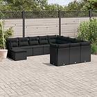 vidaXL Loungegrupp med dynor 12 delar svart konstrotting 3218625