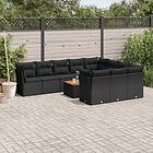 vidaXL Loungegrupp för trädgården m. dynor 11 delar konstrotting svart 3223836