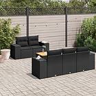 vidaXL Loungegrupp med dynor 6 delar svart konstrotting 3257658