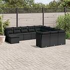 vidaXL Loungegrupp med dynor 12 delar svart konstrotting 3250464