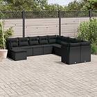 vidaXL Loungegrupp för trädgården m. dynor 11 delar konstrotting svart 3218605