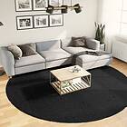 vidaXL Matta långluggad modern svart Ø 280 cm 375293